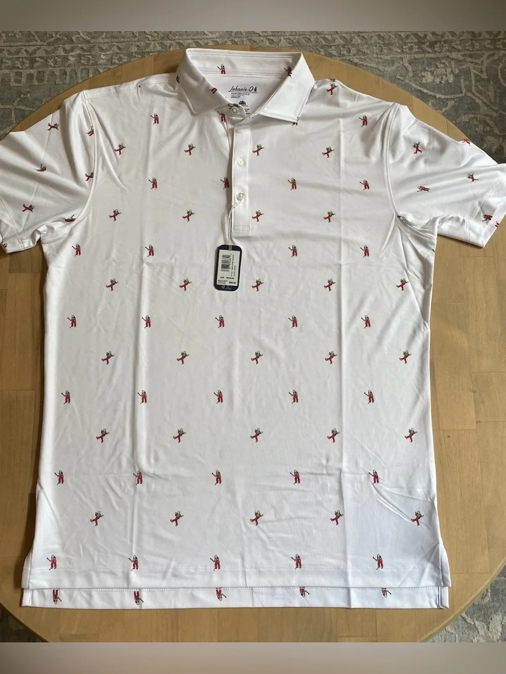 NWT DANCIN Johnnie-O Featherweight Performance White Polo Size Medium - Picture 2 of 10